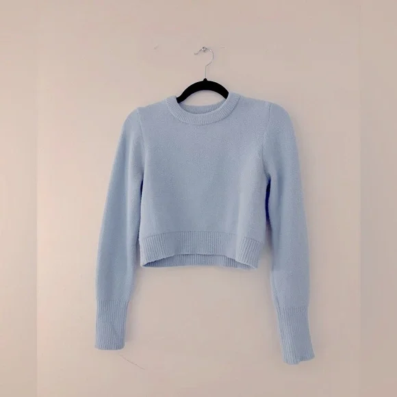 ZARA - baby blue cropped sweater - Picture 1 of 3